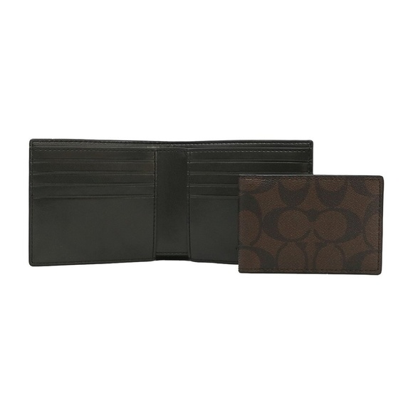 COACH NWT Compact ID Wallet In Signature Canvas - Picture 4 of 4